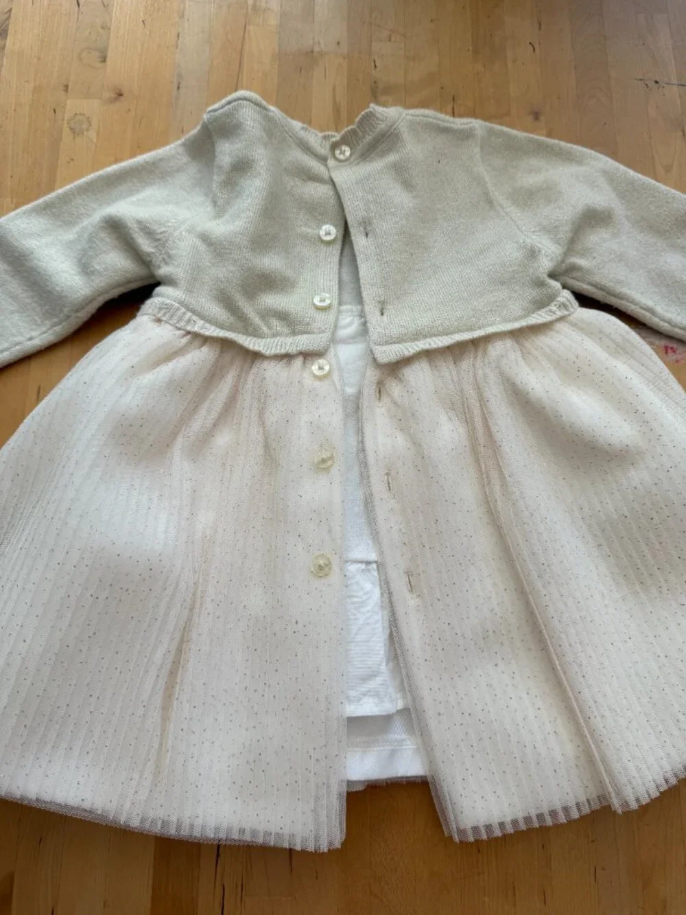MAYORAL Boutique 12 month sweater dress with sparkles/layers/buttons
